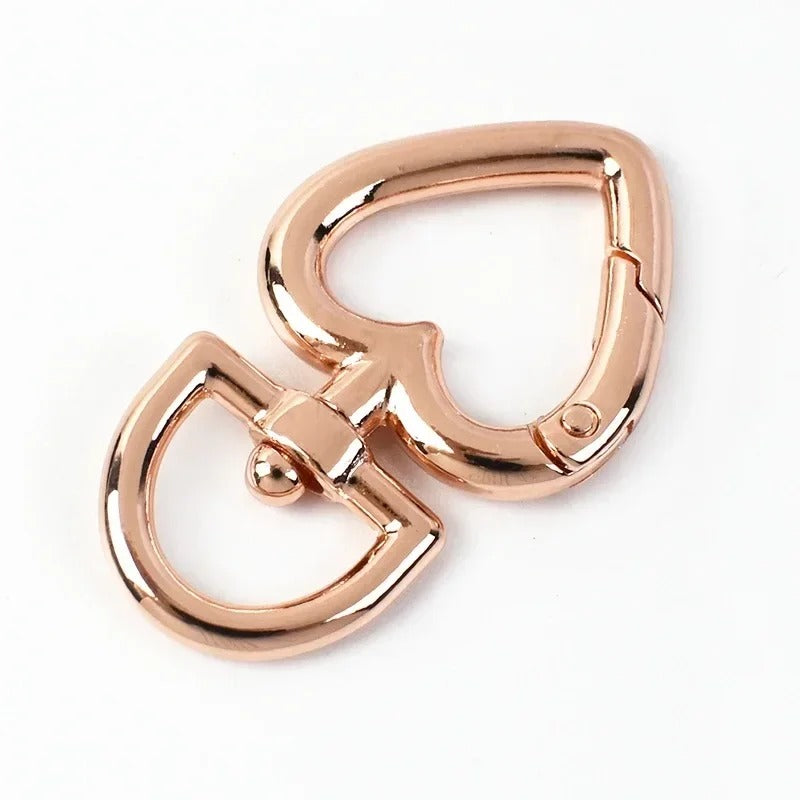 13/20mm 100Pcs Heart Bag Strap Buckle Metal Swivel Clasp Dog Collar Webbing Trigger Snap Hook Keyring Hangers DIY Accessories