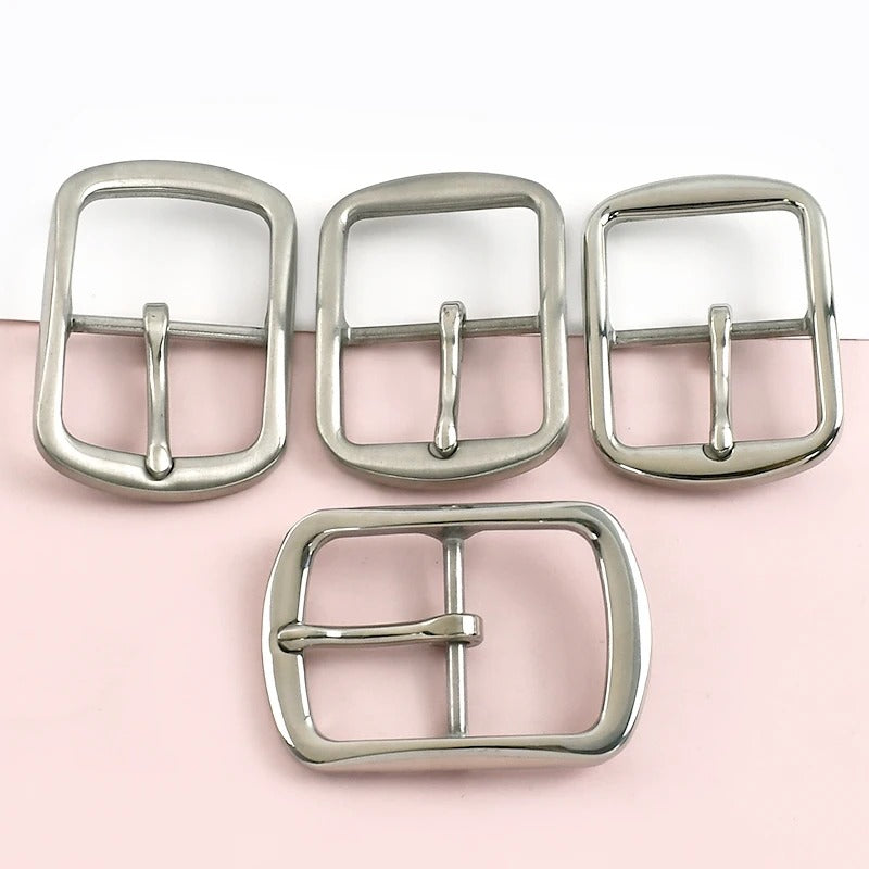 5Pcs 40mm Stainless Steel Belt Buckle for Men Women Leather Belts Metal Pin Buckles Jeans Waistband Garment DIY Sewing Accessories