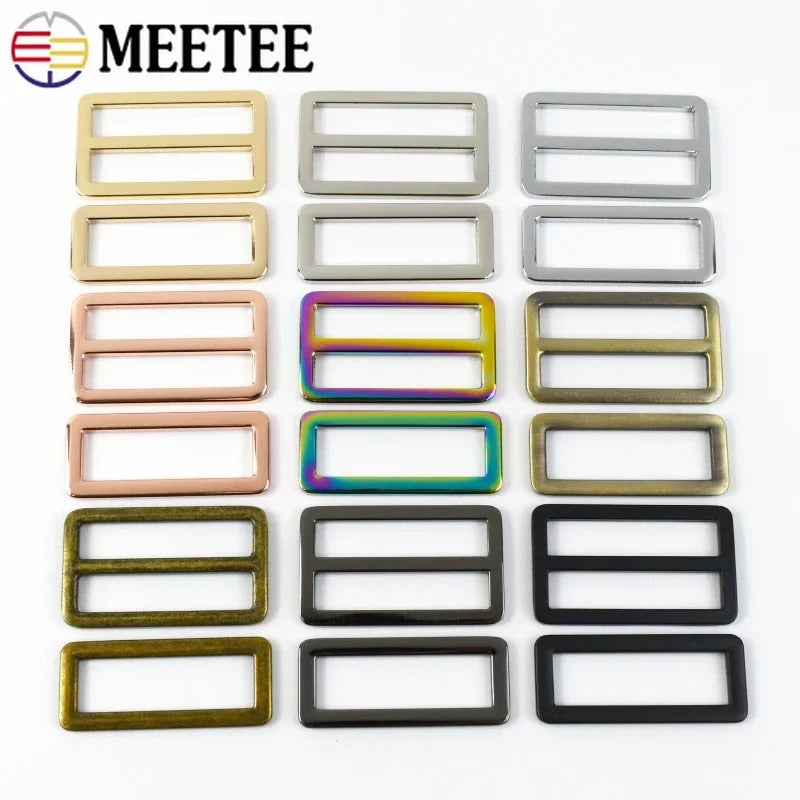 50Pcs 20-50mm Metal D Rings Rectangle Loop Tri-Glide Buckle Slider Adjuster Bag Backpack Strap Buckle Garment DIY Accessory