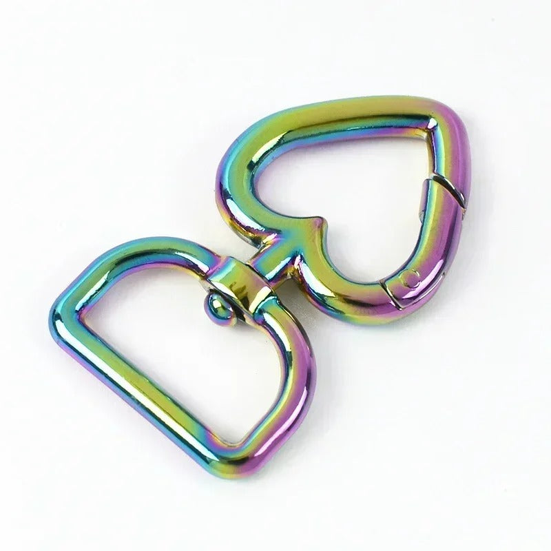 13/20mm 100Pcs Heart Bag Strap Buckle Metal Swivel Clasp Dog Collar Webbing Trigger Snap Hook Keyring Hangers DIY Accessories