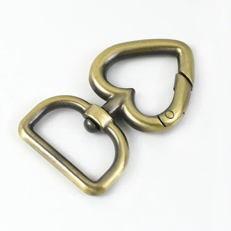13/20mm 100Pcs Heart Bag Strap Buckle Metal Swivel Clasp Dog Collar Webbing Trigger Snap Hook Keyring Hangers DIY Accessories