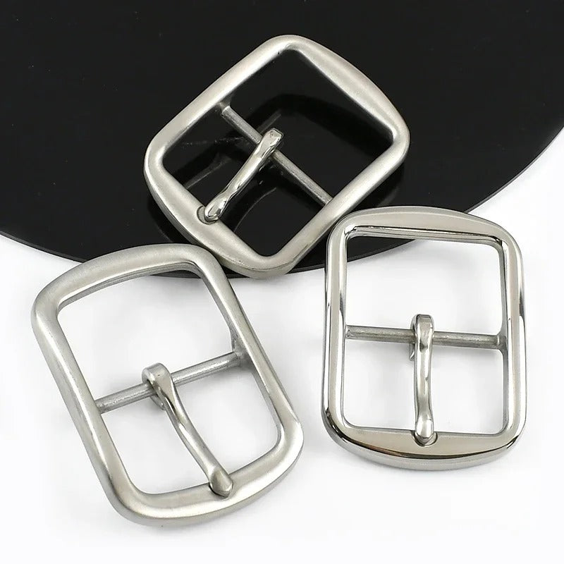 5Pcs 40mm Stainless Steel Belt Buckle for Men Women Leather Belts Metal Pin Buckles Jeans Waistband Garment DIY Sewing Accessories
