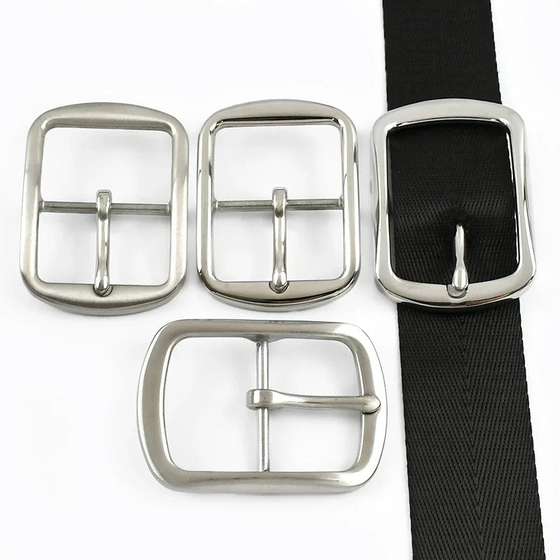 5Pcs 40mm Stainless Steel Belt Buckle for Men Women Leather Belts Metal Pin Buckles Jeans Waistband Garment DIY Sewing Accessories