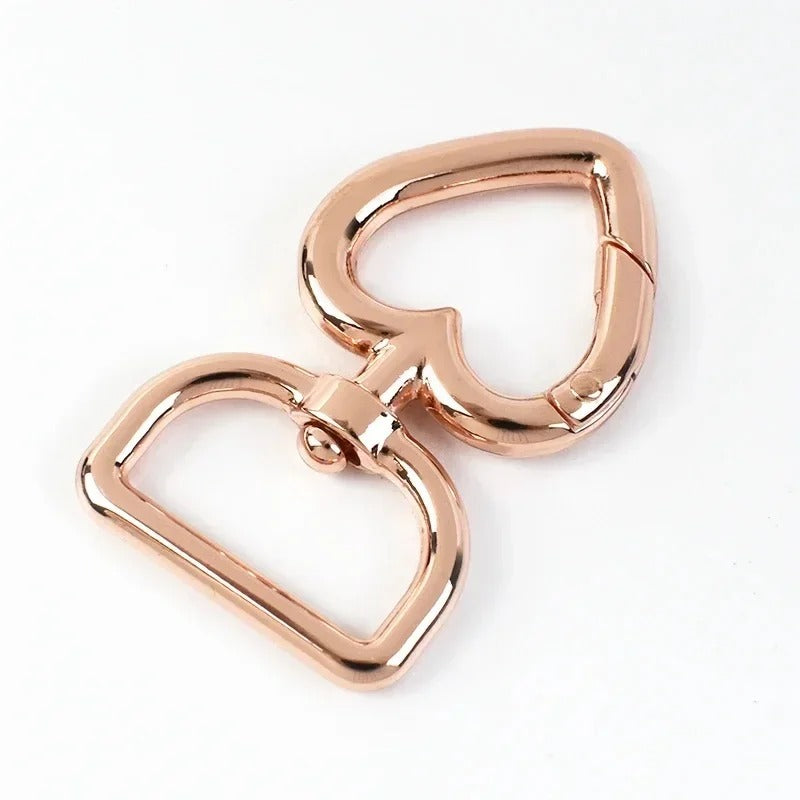 13/20mm 100Pcs Heart Bag Strap Buckle Metal Swivel Clasp Dog Collar Webbing Trigger Snap Hook Keyring Hangers DIY Accessories