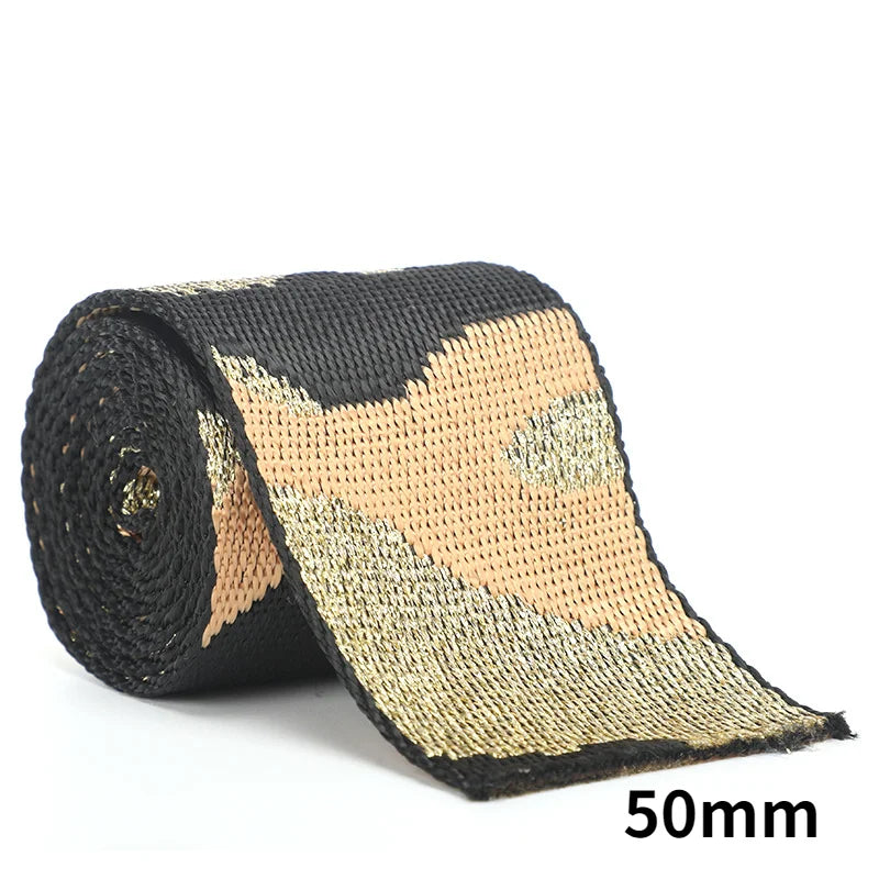 Meetee 2/50Meters 38/50mm Nylon Polyester Jacquard Webbing Camouflage Tapes for Backpack Strap Garment Ribbon Sewing Decoration Band
