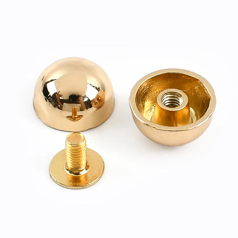 Meetee 30/1000Pcs 8/10/12/15/20mm Metal Buckles Decorative Rivets for Bag Belt Shoes Round Nailhead Clasp DIY Hardware Accessories