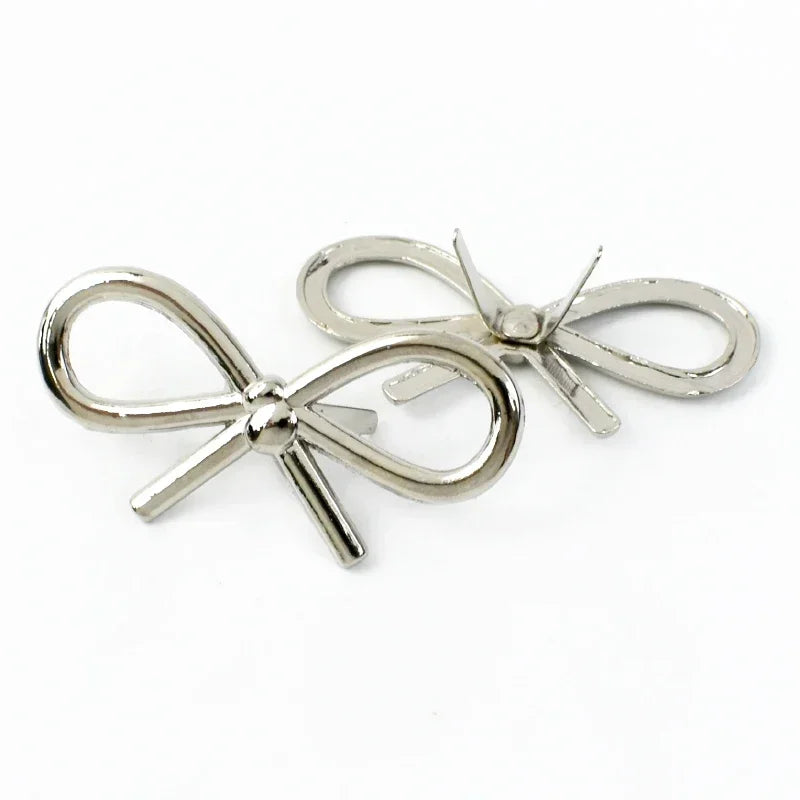 Meetee 20/600Pcs 44*22mm Bow Shoes Buckle Metal Bags Clothing Decor Buckles DIY Leather Craft Luggage Hardware Accessories BD437