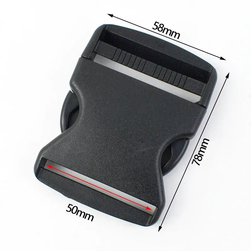 50Pcs Belt Plastic Release Buckles 10-50mm Handbag Strap Side Carabiner Clip Safety Helmet Black Adjuster Snap Hook Accessory