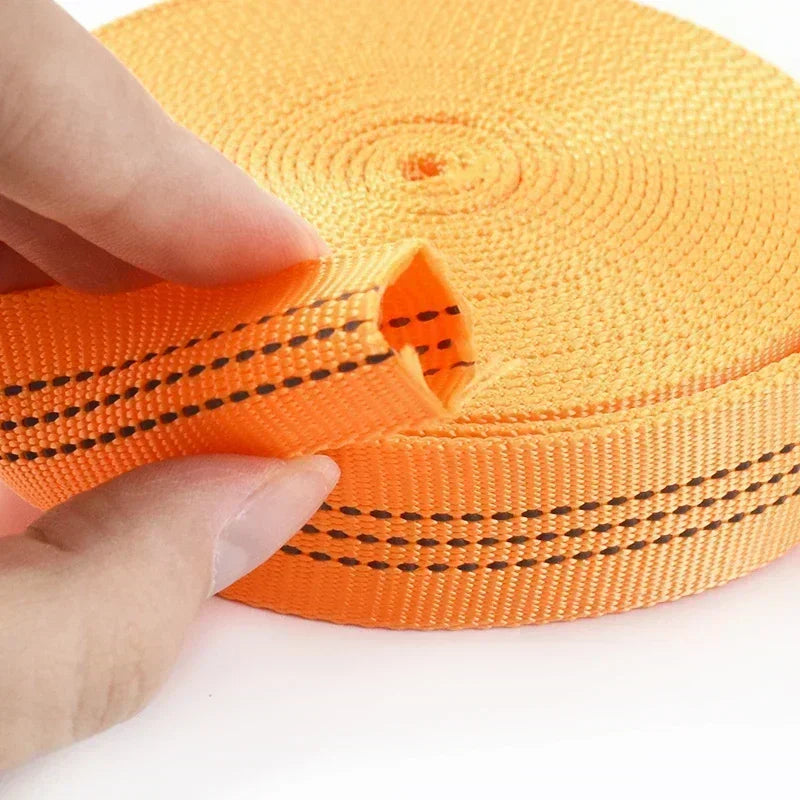 5/200Meters 25mm Nylon Tubular Webbing Tape for Sewing Bag Strap Double-layer Ribbon Backpack Belt Reflective Band DIY Accessories