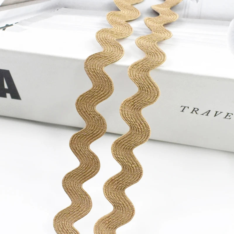 20/630Meters 8mm Curve Wavy Lace Trim Ribbon for Costume Pillow Decorations Laces Polyester Tapes Sewing Trimming Accessories
