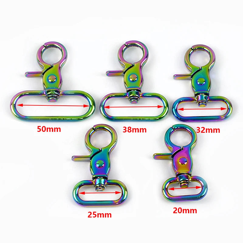 20/700Pcs 10-50mm Metal Snap Hook Carabiner Lobster Clasp Trigger Clip O Ring Metal Buckles for Bag Strap Hooks Buckle Accessories