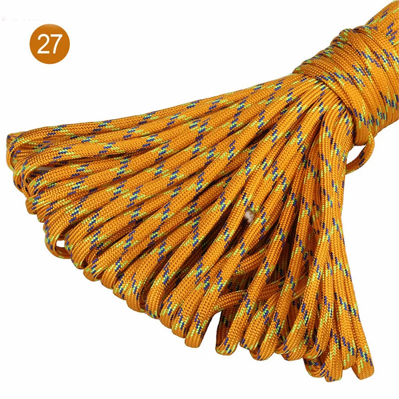 25/1000Meters 5mm 7 Core Paracord Rope Outdoor Camping Tent Lanyard Cord Bag Sewing Climbing Ropes DIY Craft Accessories