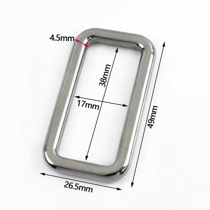 5/150Pcs 304 Stainless Steel Solid Square Ring Buckles Handbag Strap O D Rings Metal Buckle Dog Collars Clasp DIY Accessories