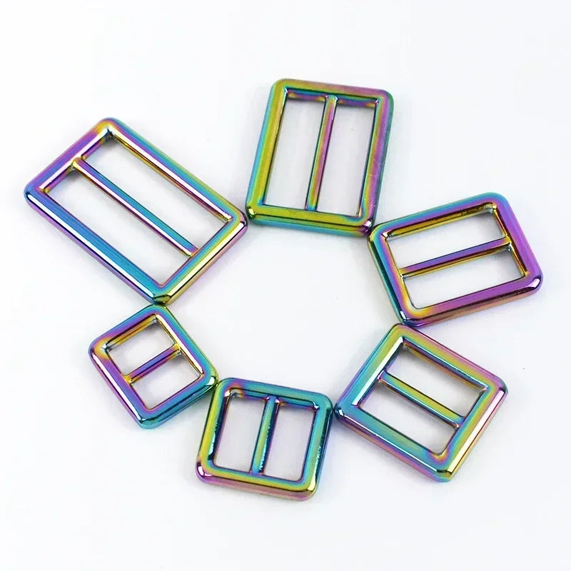 15/500Pcs 12-50mm Metal Buckles for Bag Strap Carabiner Ring Hook D Rings Adjuster Clasp Tri-Glide Slider Buckle Webbing Belt Clasps