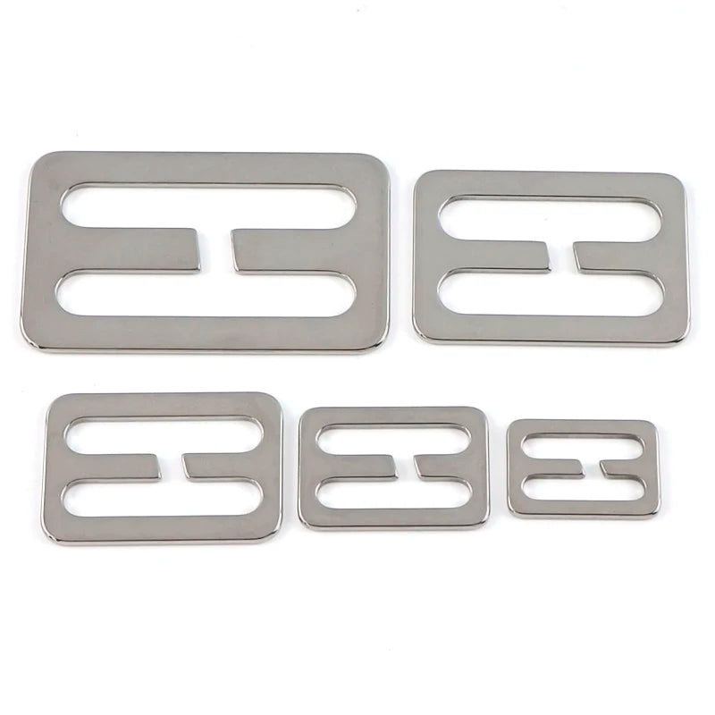 20/700Pcs 20-50mm StainlessSteel Tri-Glides Slider Buckles for Bag Strap Carabiner Clip Adjustable Ring Buckle Pet Collar Hardware