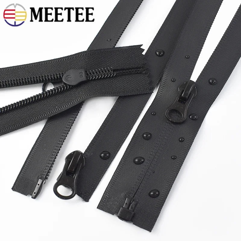 Meetee 10/320Pcs 5# Nylon Waterproof Zippers 15/18/20cm Close-End 40-150cm Open-End DIY Jacket Bag Zip Repair Sewing Accessories