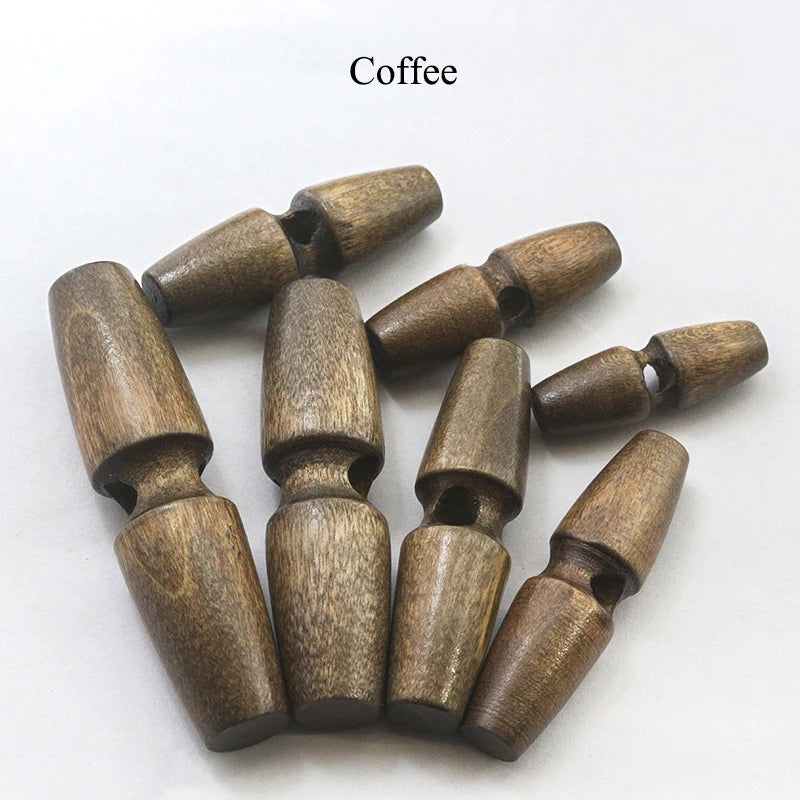 30/1000pcs Natural Wood Single Hole Buckle Overcoat Wooden Buttons for Tent Rope Buckles DIY Garment Sewing Accessories