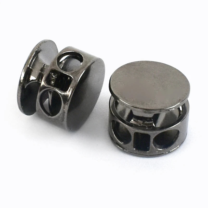 25/600Pcs Metal Cord Lock Double Hole Spring Stopper Cloth Elastic Buckles Bag Cords End Hat Rope Clasps DIY Sewing Accessories