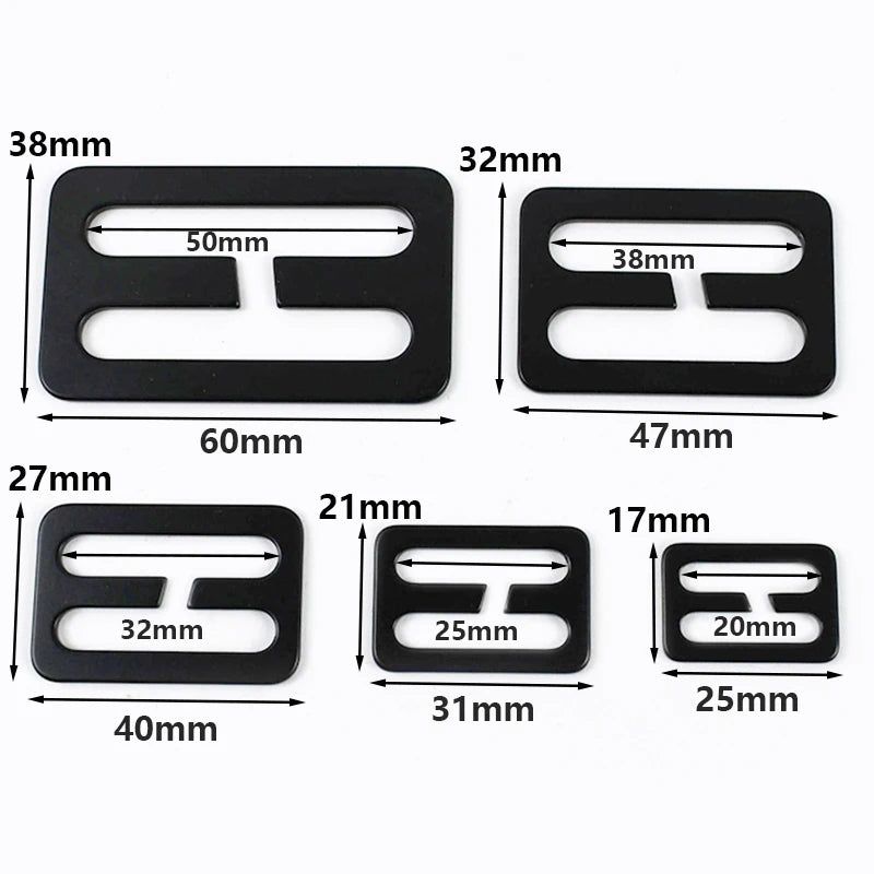 25/800Pcs 20-50mm Stainless Steel Bag Strap Buckles Tri-Glide O Ring Adjustment Buckle Full Slider Square Rings Belt Clip Clasp