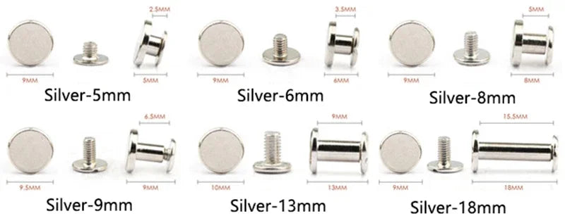 30/600Pcs 5-18mm Copper Belt Rivet Button Flat Screws Nail Buckle DIY Ledger Fixed Binding Rivets Bag Garment Decoration Clasp