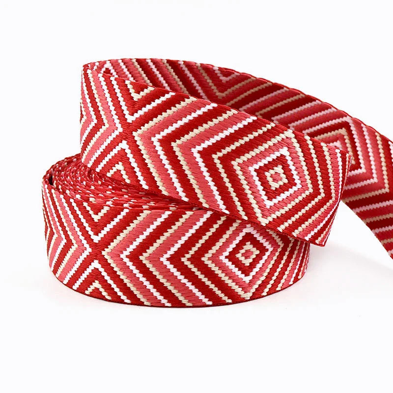 5/130Yards 38mm 2mm Thick Jacquard Webbing for Sewing Bag Canvas Ribbon Strap Backpack Decorative Lace Webbings Nylon Tapes