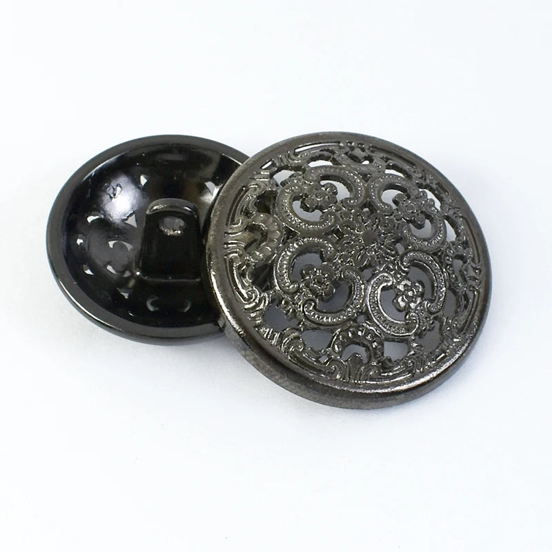 25/800Pcs Meetee 15/18/20/23/25mm Hollow Metal Buttons Round Coat Button for Clothing Sewing Decor Accessories DIY Material Craft