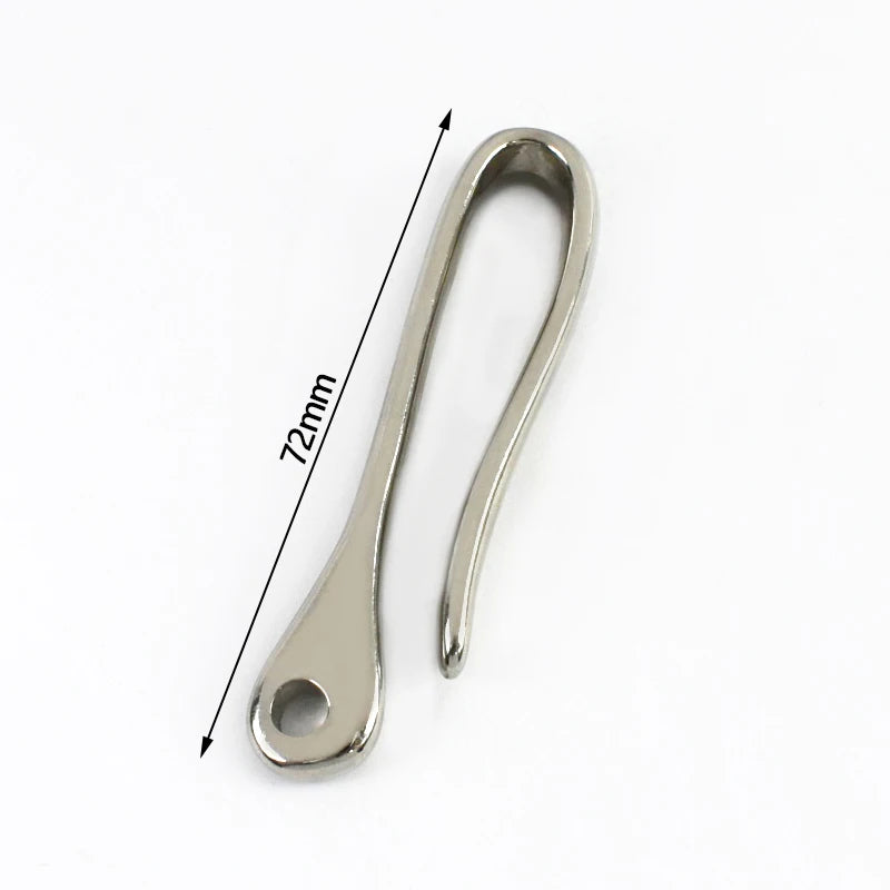 3/100Pcs U-shaped Hook Fob Clip Keychain Belt Buckles Solid Brass Stainless Steel Key Ring Wallet Fish Hooks Hardware Accessories