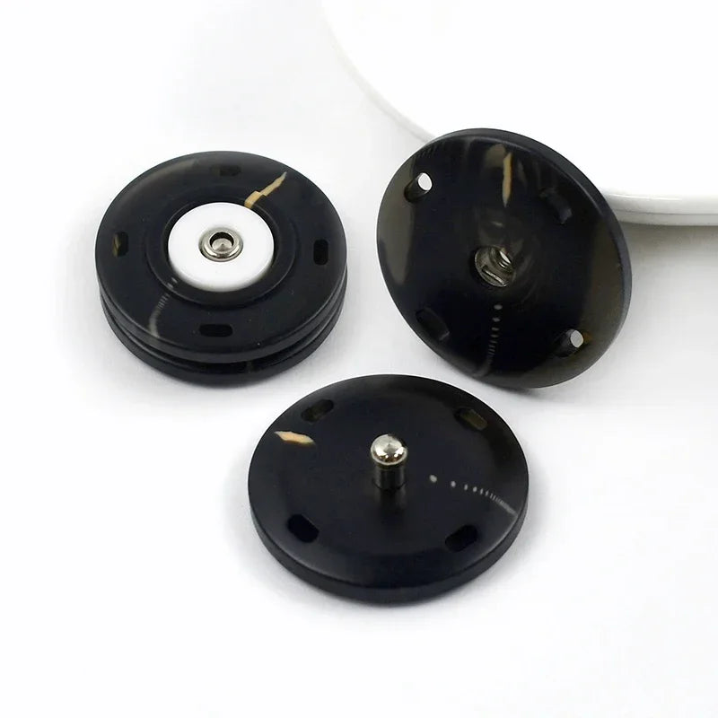 15/50Pcs 18/21/25mm Resin Buttons Invisible Fastener Round Snap Button for Overcoat Sweaters DIY Sewing Accessories