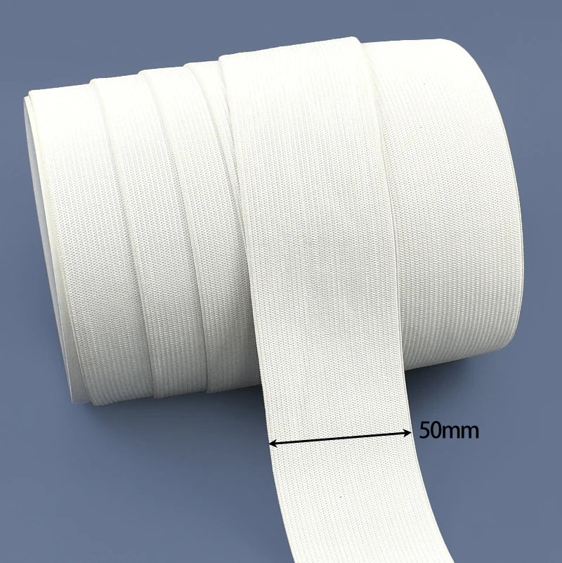 30/1000M Black White Sewing Elastic Band 3mm-50mm Garment Trousers Belt Rubber Bands Mask Strap Stretch Tape HairBand Bungee Cord