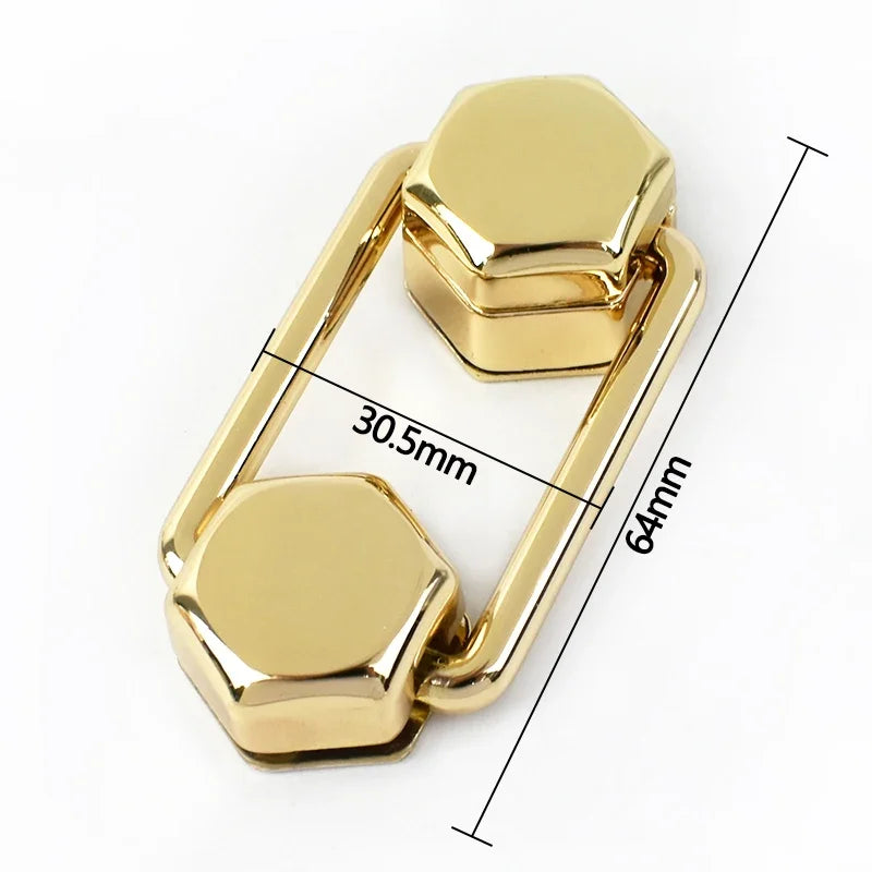 5/120Pcs Meetee Gold Metal Lock Clasp Turn Twist Locks Closure Snap Clip Buckles DIY Bag Purse Hardware Repair Accessories