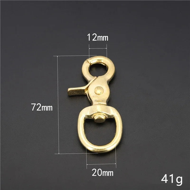 2/70Pcs Metal Buckles 10-38mm Solid Brass Trigger Snap Hook Swivel Lobster Clasp Handbag Strap Trigger Carabiner Spring Hooks