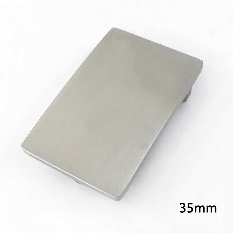 Meetee 1/30pcs 35mm/40mm Stainless Steel Belt Buckles Metal Smooth Plate Buckle for Men's Waistband Head Pin Automatic Clasp Crafts