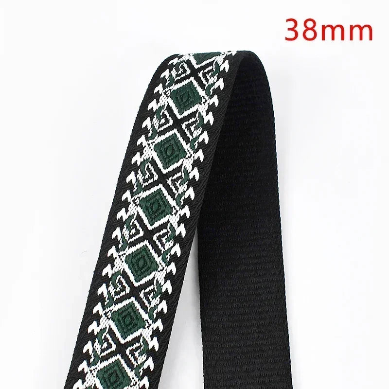 3/100Meters Meetee 38/50mm Jacquard Webbing Tape Bag Ribbon Strap Garment Sewing Decoration Ribbons Tapes Home Textile Accessory