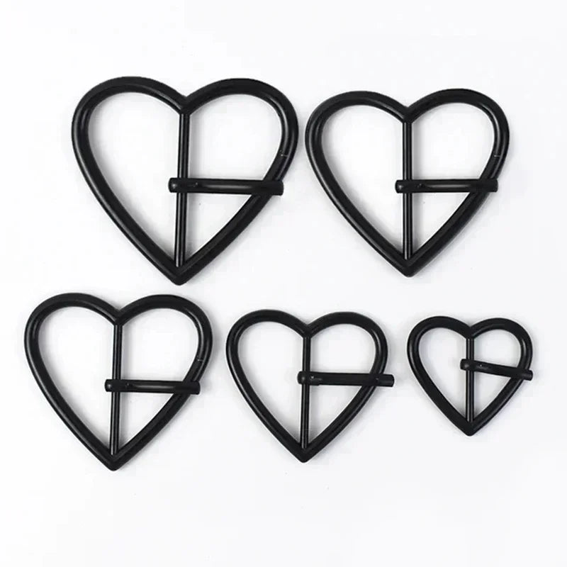 25/600Pcs 20-40mm Metal Buckles Clasp Heart Shape Adjust Roller Pin Buckle for Shoes Webbing Strap Bag Hanger Rings Accessories