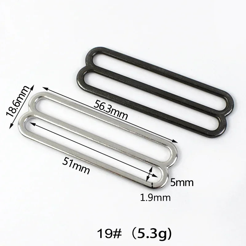 50Pcs 10-50mm Metal Buckles 8-shaped Tri-Glide Adjuster Slider Bikini Bra Rings Strap Belt Hook Clasp Webbing Bag Accessories
