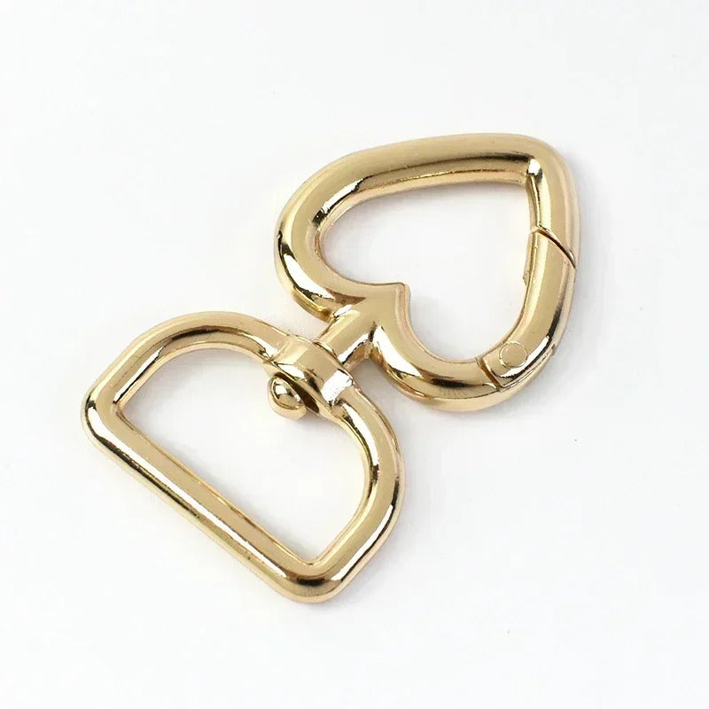 13/20mm 100Pcs Heart Bag Strap Buckle Metal Swivel Clasp Dog Collar Webbing Trigger Snap Hook Keyring Hangers DIY Accessories