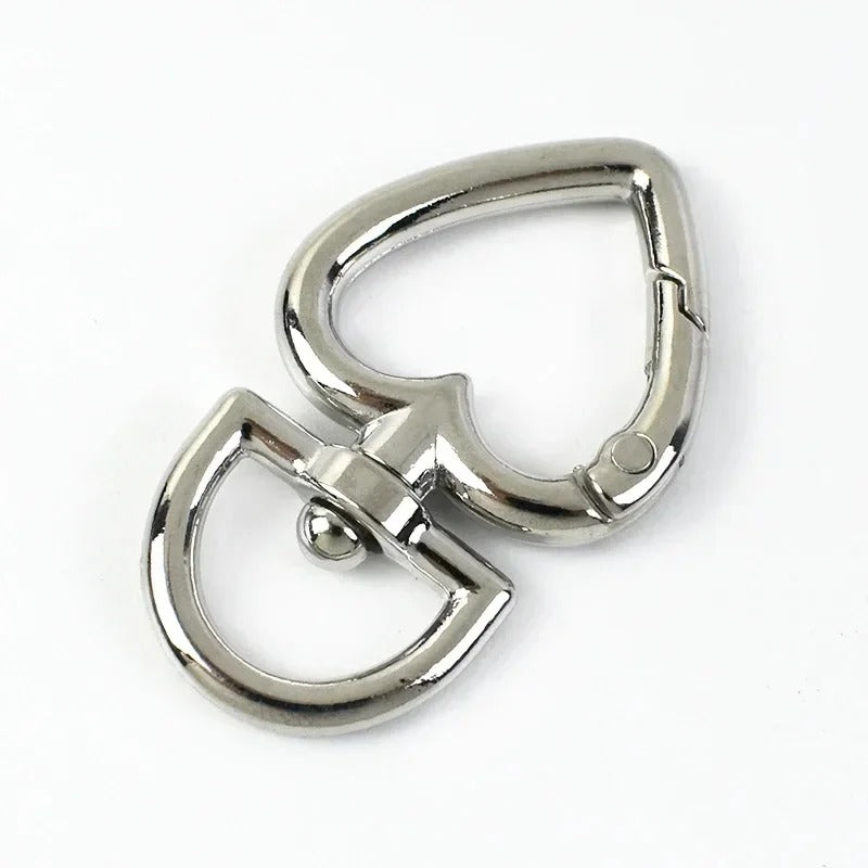 13/20mm 100Pcs Heart Bag Strap Buckle Metal Swivel Clasp Dog Collar Webbing Trigger Snap Hook Keyring Hangers DIY Accessories