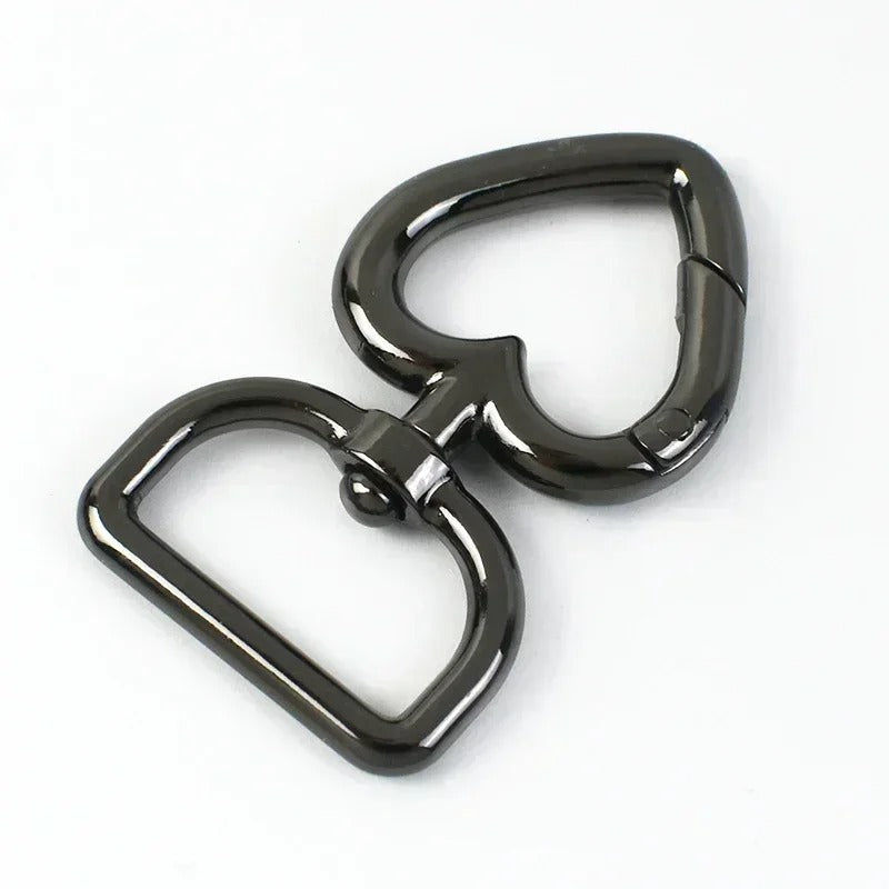 13/20mm 100Pcs Heart Bag Strap Buckle Metal Swivel Clasp Dog Collar Webbing Trigger Snap Hook Keyring Hangers DIY Accessories