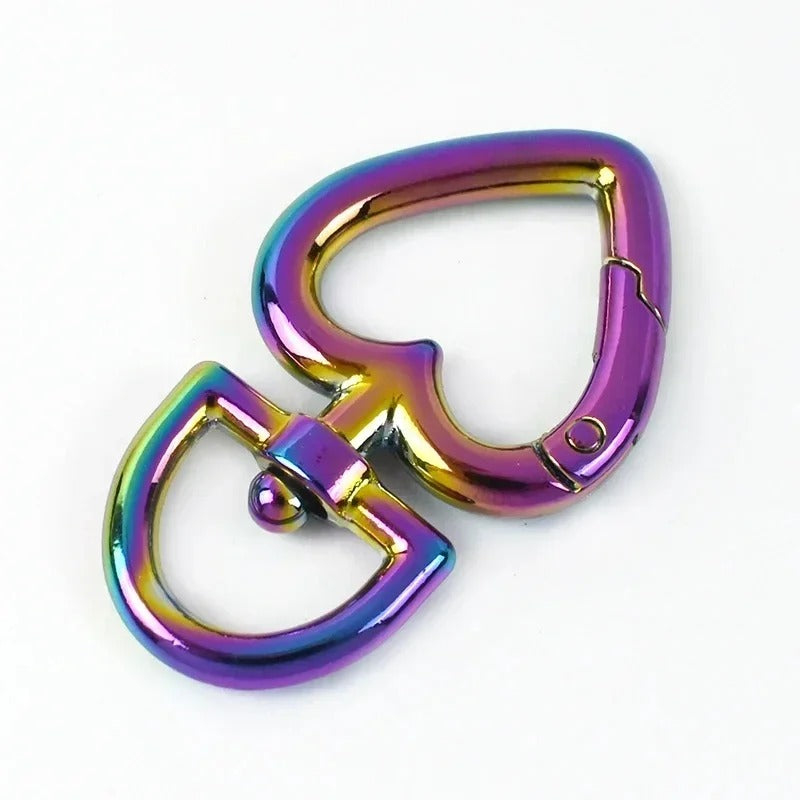 13/20mm 100Pcs Heart Bag Strap Buckle Metal Swivel Clasp Dog Collar Webbing Trigger Snap Hook Keyring Hangers DIY Accessories