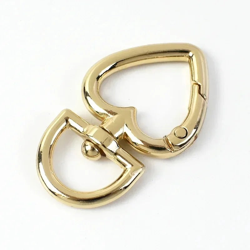 13/20mm 100Pcs Heart Bag Strap Buckle Metal Swivel Clasp Dog Collar Webbing Trigger Snap Hook Keyring Hangers DIY Accessories