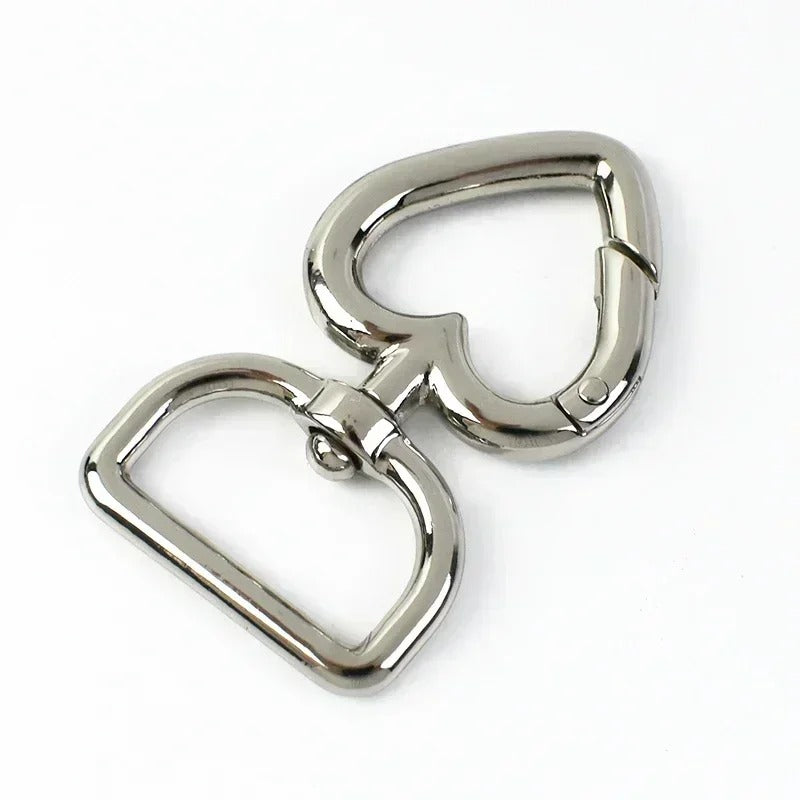 13/20mm 100Pcs Heart Bag Strap Buckle Metal Swivel Clasp Dog Collar Webbing Trigger Snap Hook Keyring Hangers DIY Accessories