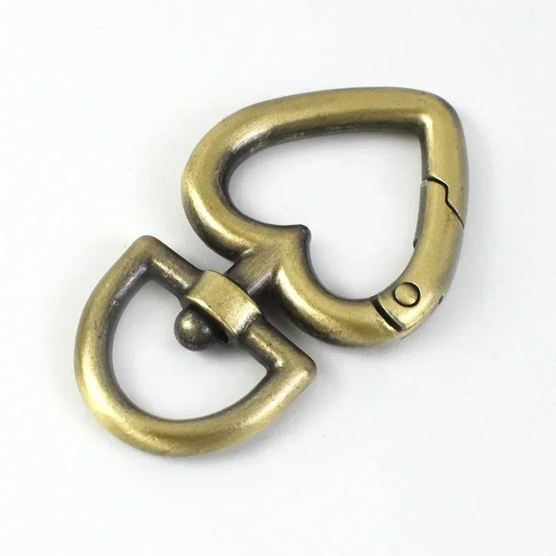 13/20mm 100Pcs Heart Bag Strap Buckle Metal Swivel Clasp Dog Collar Webbing Trigger Snap Hook Keyring Hangers DIY Accessories