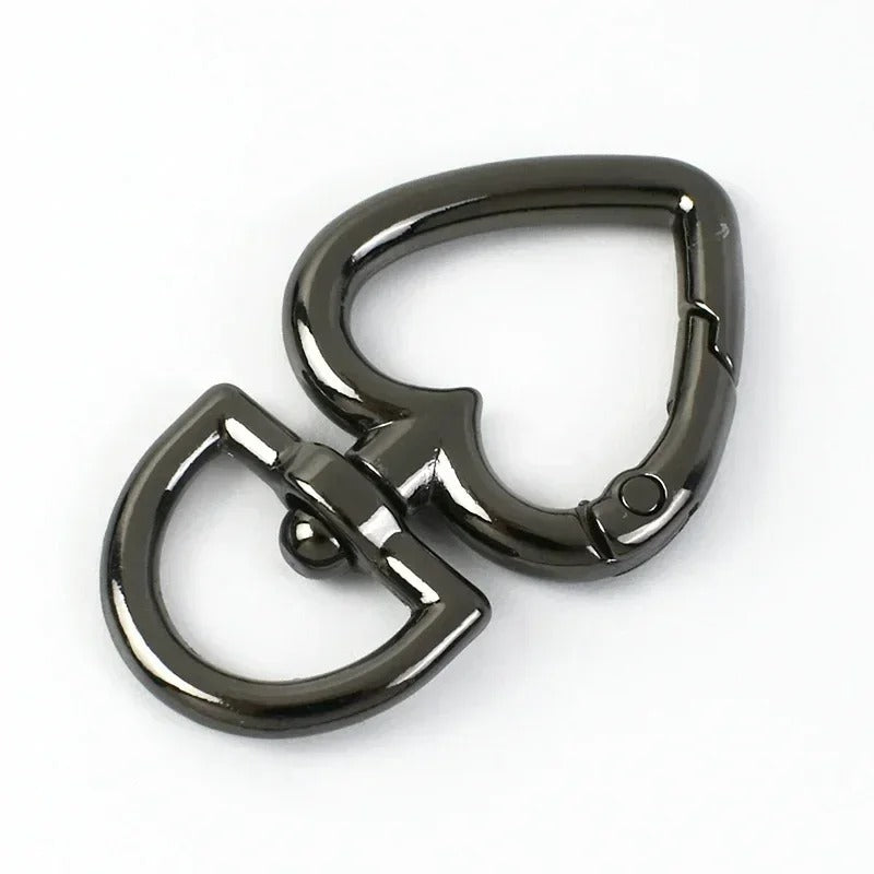 13/20mm 100Pcs Heart Bag Strap Buckle Metal Swivel Clasp Dog Collar Webbing Trigger Snap Hook Keyring Hangers DIY Accessories