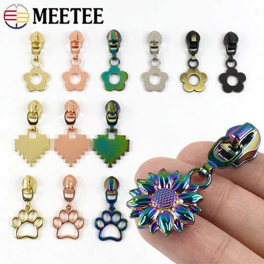 Meetee 100Pcs 5# Nylon Zipper Sliders for Bags Garment Decor Zippers Puller Tents Home Textiles Zip Repair Sewing Accessories