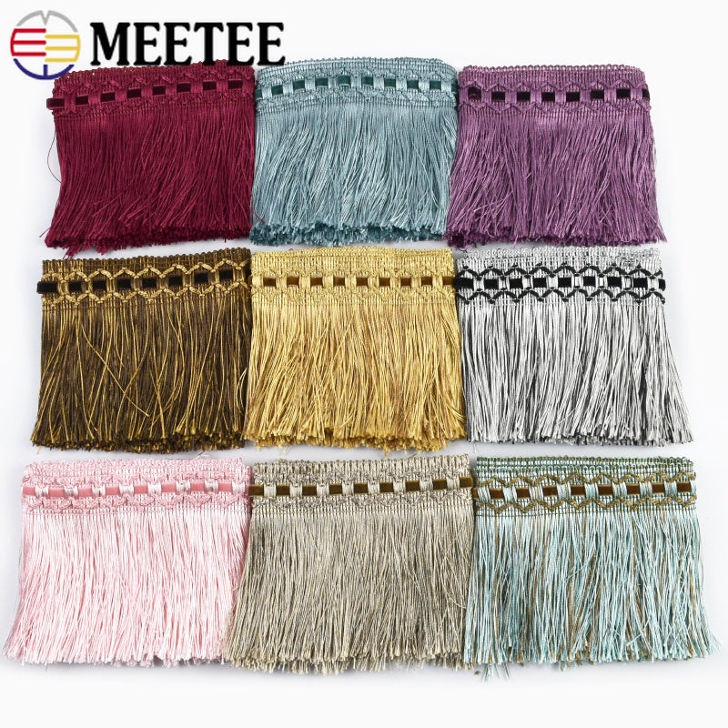 2/20Meter 10cm Polyester Tassel Fringe Trim Sewing Decorative Lace Ribbon for Dance Dress Curtain Tassels Clothes Bag Accessories