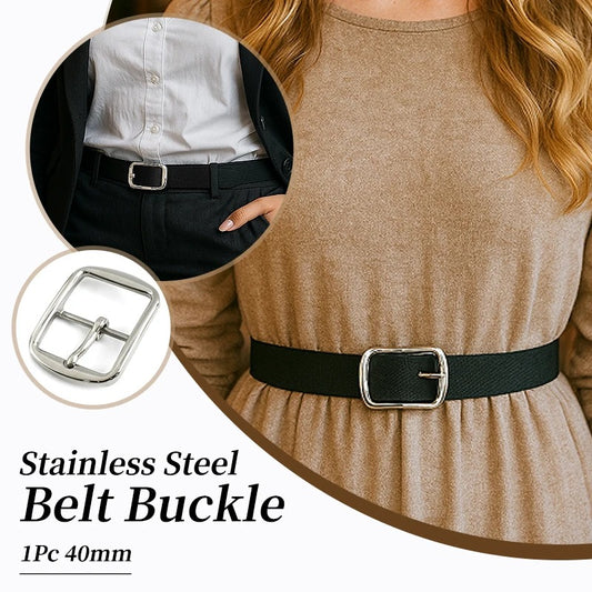 5Pcs 40mm Stainless Steel Belt Buckle for Men Women Leather Belts Metal Pin Buckles Jeans Waistband Garment DIY Sewing Accessories