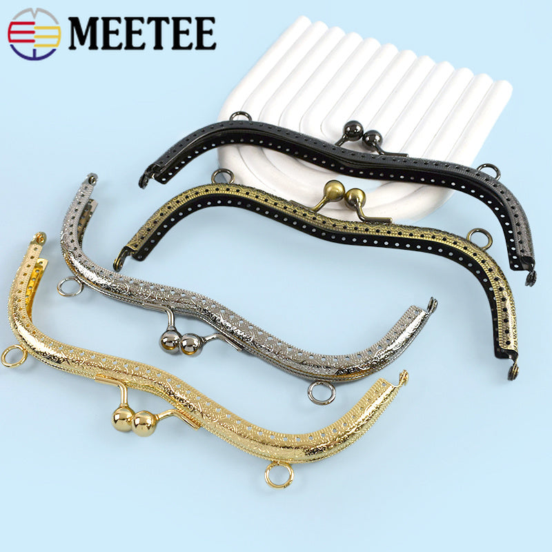 2/10Pcs 19cm Metal Bag Handle Purse Frame Kiss Lock Clasp for Wallet Clourse Handbag Bracket DIY Sewing Hardware Accessories