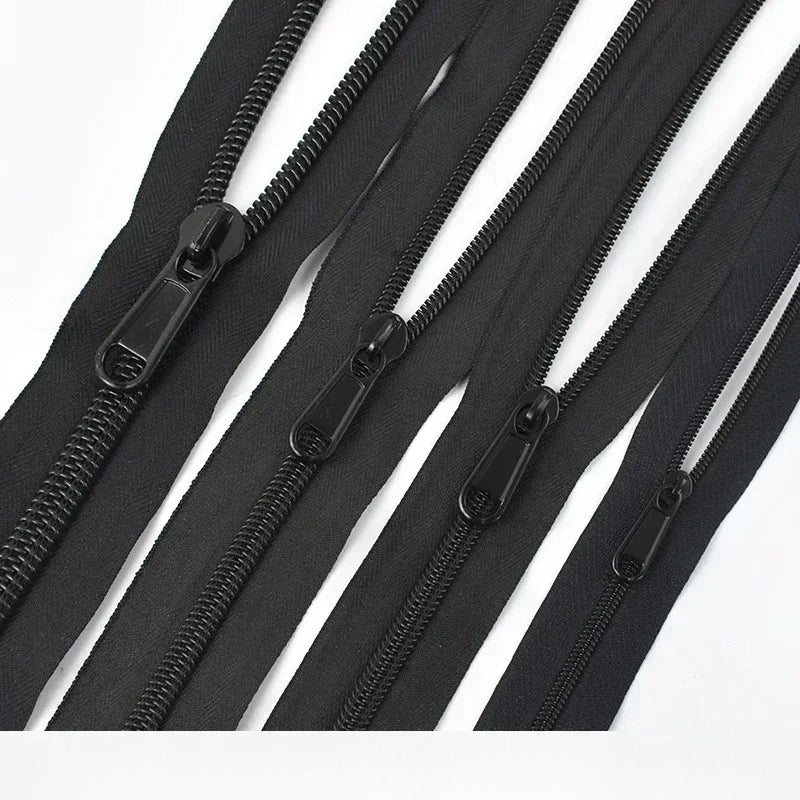 20Pcs 3# 5# 8# 10# Nylon Zippers Tape + Zipper Sliders 5Meters Clothes Sewing Zip Roll Replace Repair Zips Pull Head Closure Accessory