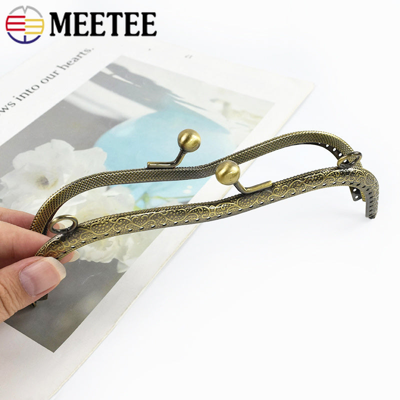 2/10Pcs 19cm Metal Bag Handle Purse Frame Kiss Lock Clasp for Wallet Clourse Handbag Bracket DIY Sewing Hardware Accessories