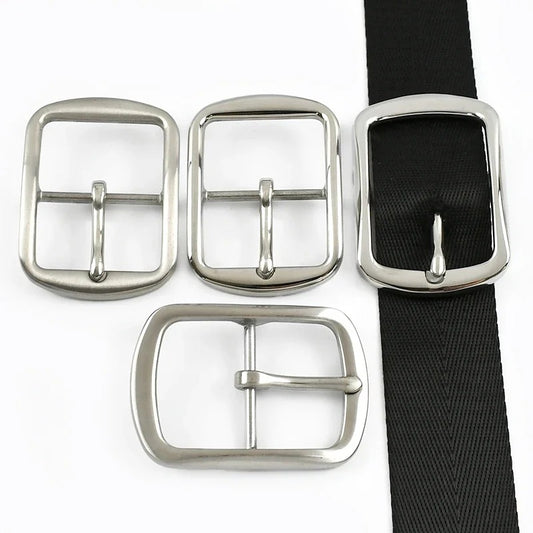 5Pcs 40mm Stainless Steel Belt Buckle for Men Women Leather Belts Metal Pin Buckles Jeans Waistband Garment DIY Sewing Accessories